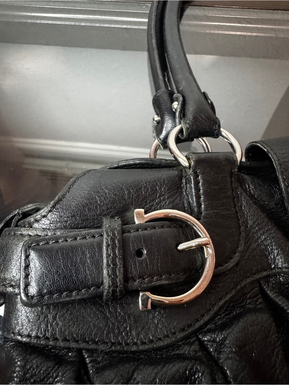 Salvatore Ferragamo Black Leather Marisa Gancini - Picture 6 of 12